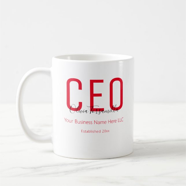 Name Red Black CEO Coffee Tasse (Links)