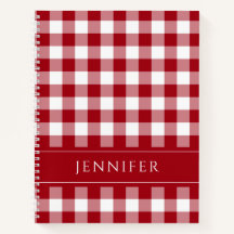 Name Red & White Gingham Checkered Pattern Editor 