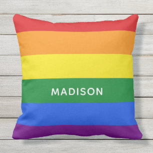 Name-Regenbogen-Flagge Throwkissen Kissen
