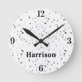 Name || Retro Home Office Terrazzo Chips 8 Zoll Runde Wanduhr