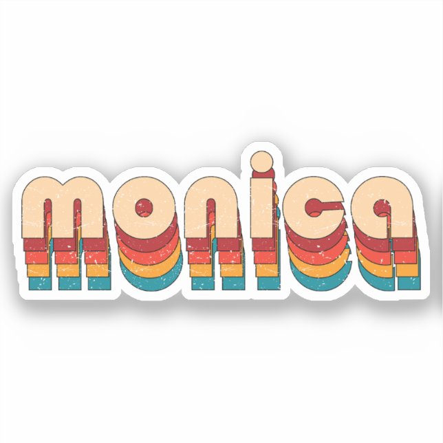 Name Retro Monica Aufkleber (Vorderseite)