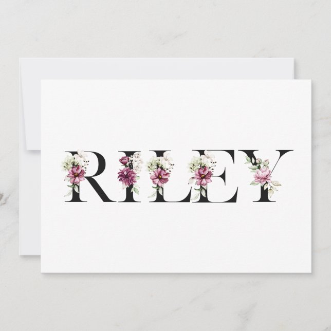 Name Riley Einladung (Vorderseite)