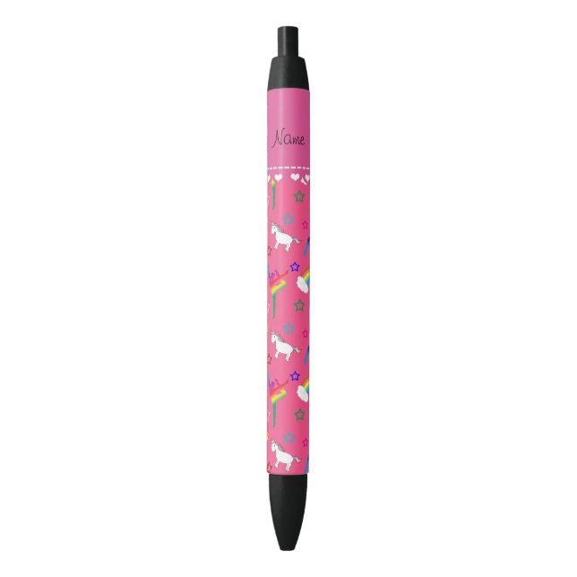 Name Rosa Gymnastik Regenbogen unicorns Kugelschreiber (Vorderseite Vertikal)