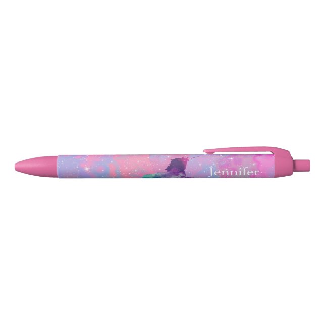 Name-rosa/lila Galaxieunicorn-Stift Kugelschreiber (Oberseite)