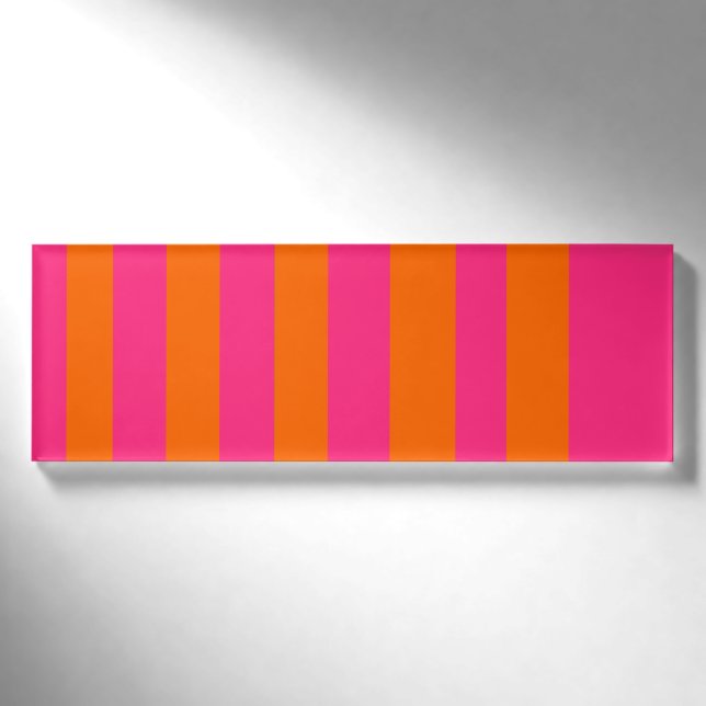 Name Rosa und Orange Namenschild (Vorderseite)