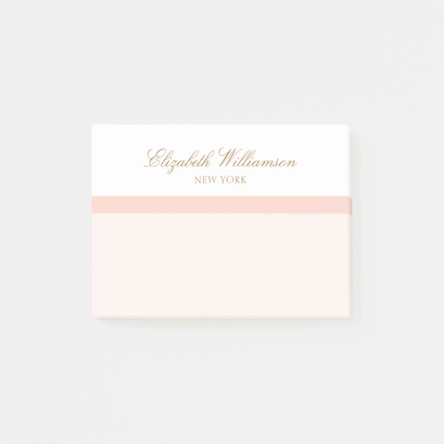 Name Rosa Weiß Post-it Klebezettel (Vorderseite)