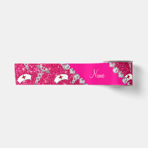 Name Rose Rosa Glitzer Hüte silber Caduceus Satinband