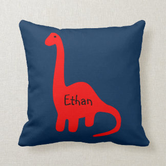 Name-"roter Dinosaurier-" Kissen
