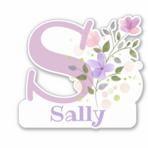 Name Sally mit dem Buchstaben S Aufkleber Ausschne