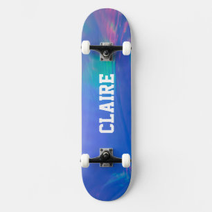 Name Sammelobjekt Holografisch Kühl Blau Skateboard