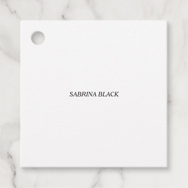 Name Schlicht Modern Minimalistisch Simple White Geschenkanhänger (Vorderseite)