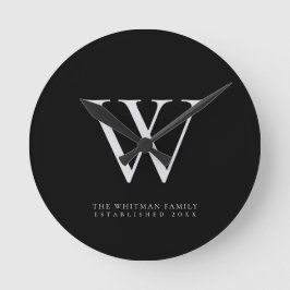 Name Schwarz Runde Wanduhr
