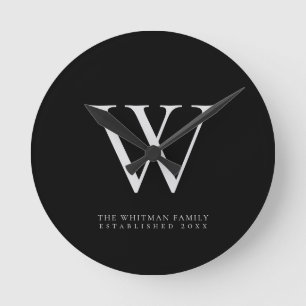 Name Schwarz Runde Wanduhr