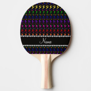Name Schwarze Regenbogengymnastik Sterne Tischtennis Schläger