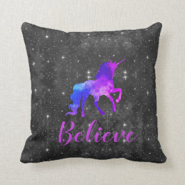 Name-schwarzes/lila Galaxieunicorn-Kissen Kissen