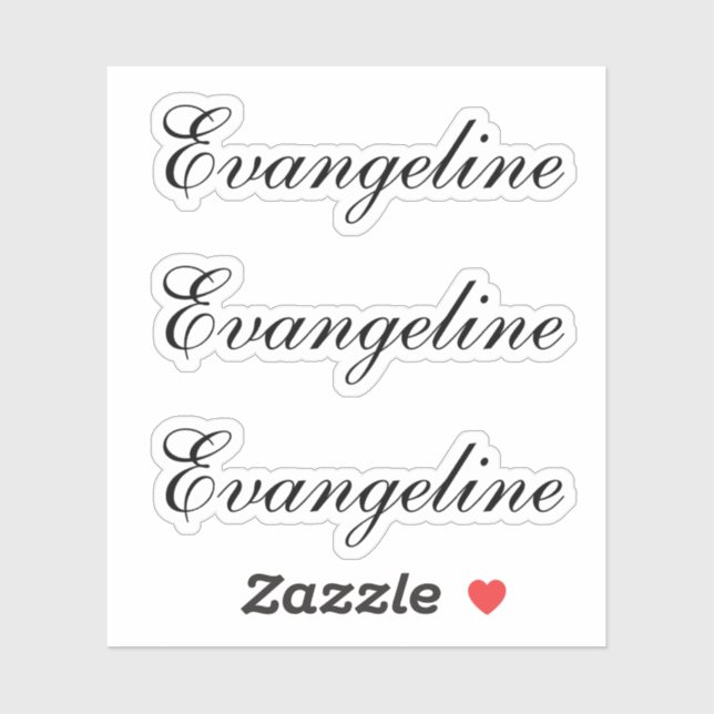 Name Script Aufkleber (Blatt)