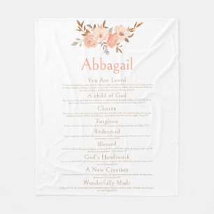 Name Scripting Christian Identity Bible Floral Fleecedecke