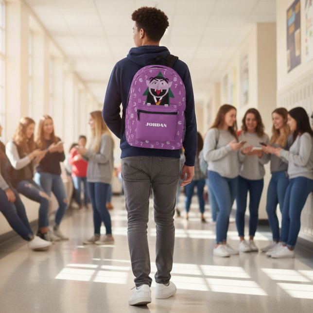 Name Sesamstraße | Count von Count Bedruckter Rucksack (Von Creator hochgeladen)