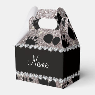 Name silber Glitzer Kronen Ballons Kuchen Geschenkschachtel
