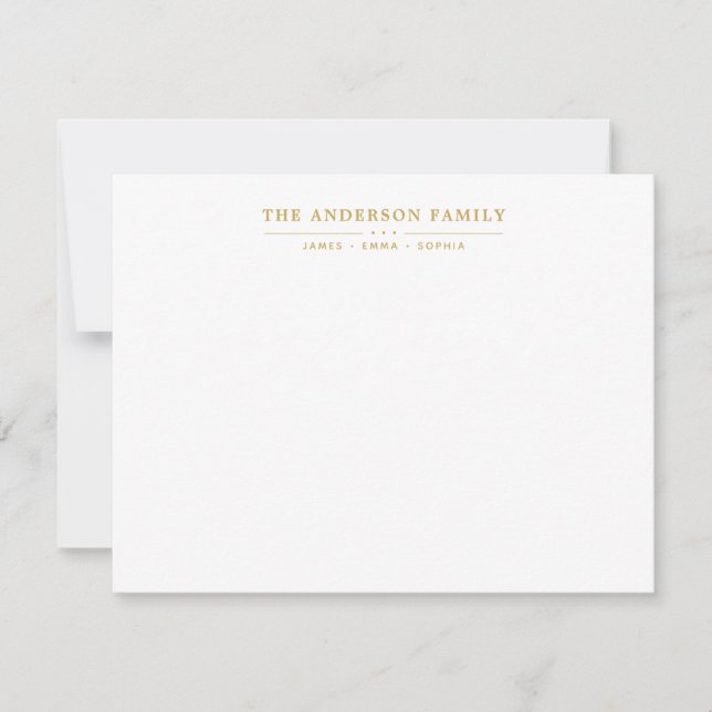 Name SkriptImitate für die Familie Gold Typografy  Mitteilungskarte (Vorderseite)