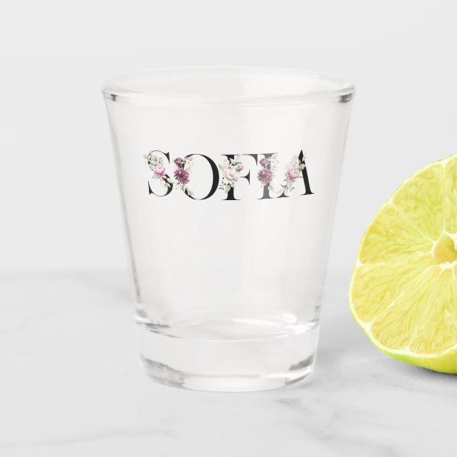 Name Sofia. Schnapsglas (Vorderseite)