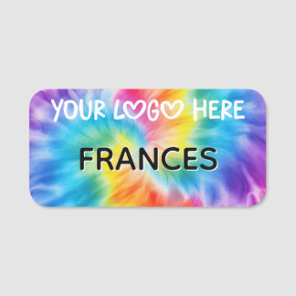 Name Soft Rainbow Swirl Tie Dye Geschäft Logo Namensschild