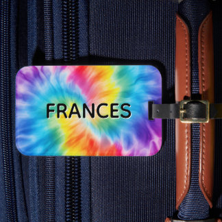 Name Soft Regenbogen Wirbel Tie Dye Gepäckanhänger