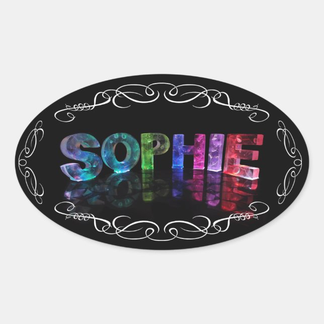 Name Sophie - Name in Lights (Foto) Ovaler Aufkleber (Vorderseite)