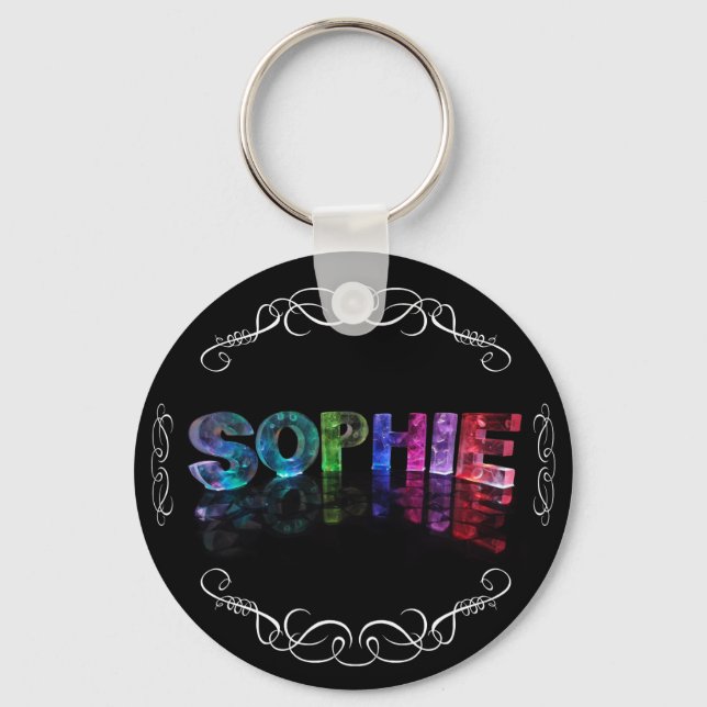 Name Sophie - Name in Lights (Foto) Schlüsselanhänger (Vorderseite)