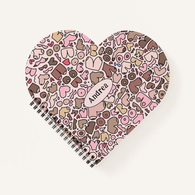 Name Spaß neutrales Brustmuster Notizbuch (Vorderseite)