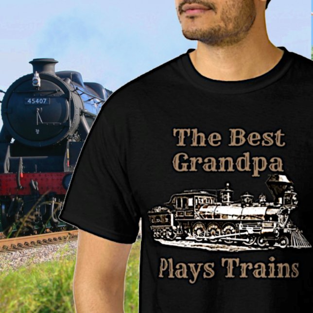 Name spielt Dampfzug Großvater Großvater hinzufüge T-Shirt (Von Creator hochgeladen)