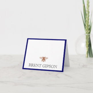 Name Stationary mit Biene Dankeskarte