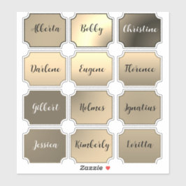 Name Sticker Set Elegante Farben