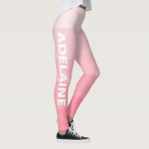 Name Stilvolle 5 Lachs Pink Shades Blocks Leggings