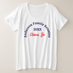 Name Stylisches passendes Familientreffen Weiß Große Größe T-Shirt