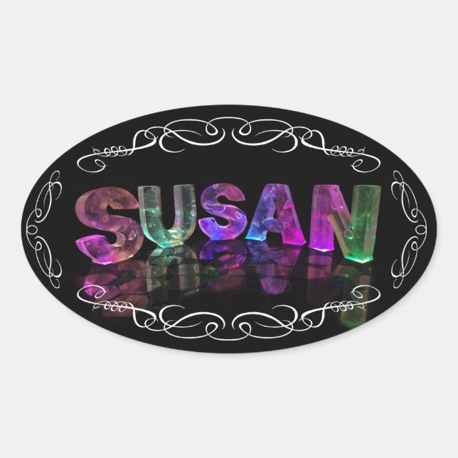 Name Susan - Name in Lights (Foto) Ovaler Aufkleber (Vorderseite)