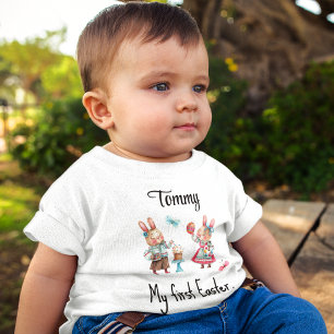 Name, Süß Mein erstes Ostern Kleinkind 3-24 Monate Baby T-shirt