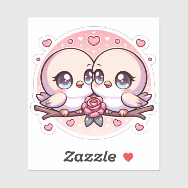 Name: Sweet Lovebirds Aufkleber (Blatt)