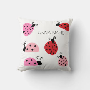 Name Sweet Niedlich Pink Red Ladybug Cartoon Kissen