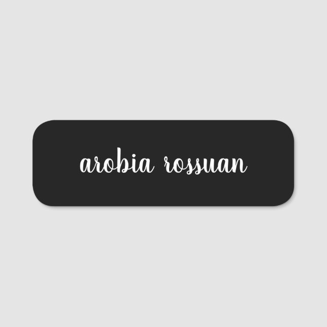 Name-Tag für das Schwarze Script | Benutzerdefinie Namensschild (Vorderseite)