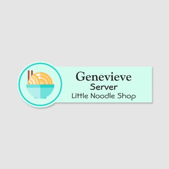 Name Tag Noodle Restaurant Logo Custom Abzeichen Namensschild (Vorderseite)