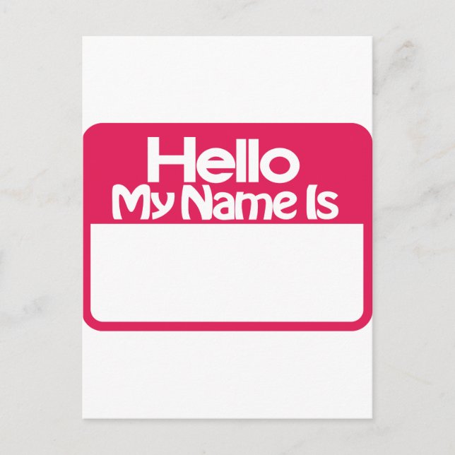 Name-Tag Postkarte (Vorderseite)