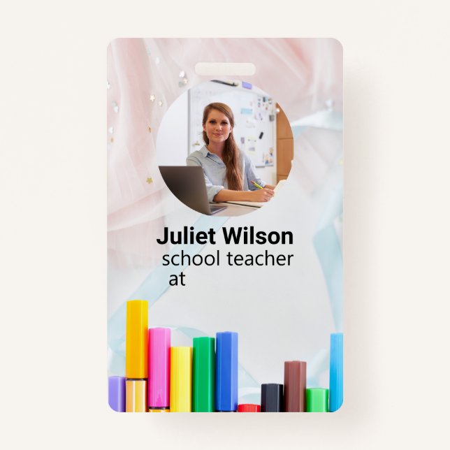 Name-Tags Lehrer-ID-Abzeichen Ausweis (Vorderseite)