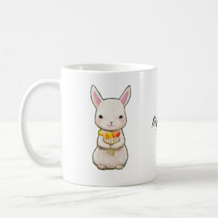 Name-Tasse mit niedlicher Häschen-Kaninchen-Grafi Kaffeetasse