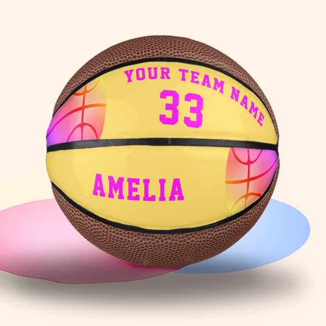 Name Team-Nummer des Gelben Korbball-Balls Mini Basketball (Von Creator hochgeladen)