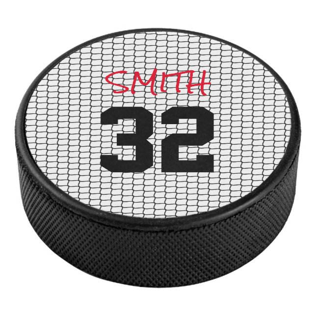 NAME Team NUMMER des Hockey Player Zielnetz Eishockey Puck (3/4)
