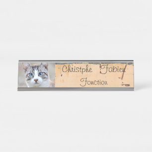 Name Teller Katze 2 . Tiere . Schreibtischnamensplakette