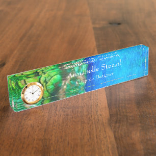 Name Template Peacock Feathers farbenfrohe Schreib Namensplakette