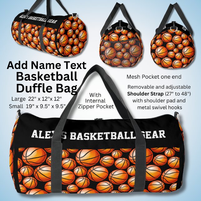 Name Text hinzufügen, Alex's Basketball Gear Duffle Bag (Von Creator hochgeladen)