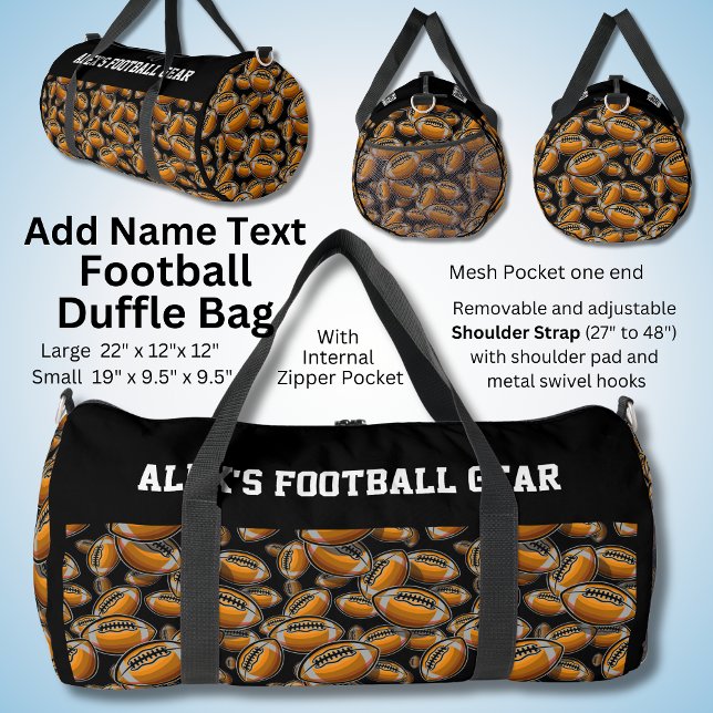 Name Text hinzufügen, Alex's Football Gear Duffle Bag (Von Creator hochgeladen)